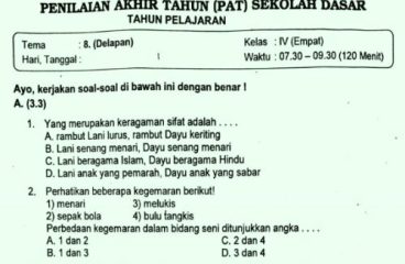 Soal Ulangan Kelas 4 Tema 8 Kurikulum 2013 - Kelas Bimbel