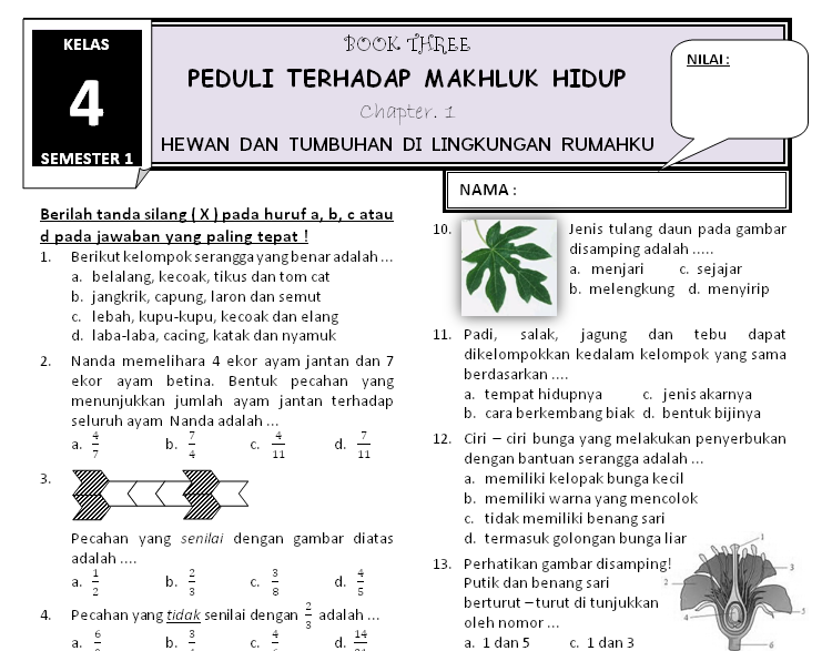 Soal Kelas 4 Tema 4 Dalchaebi