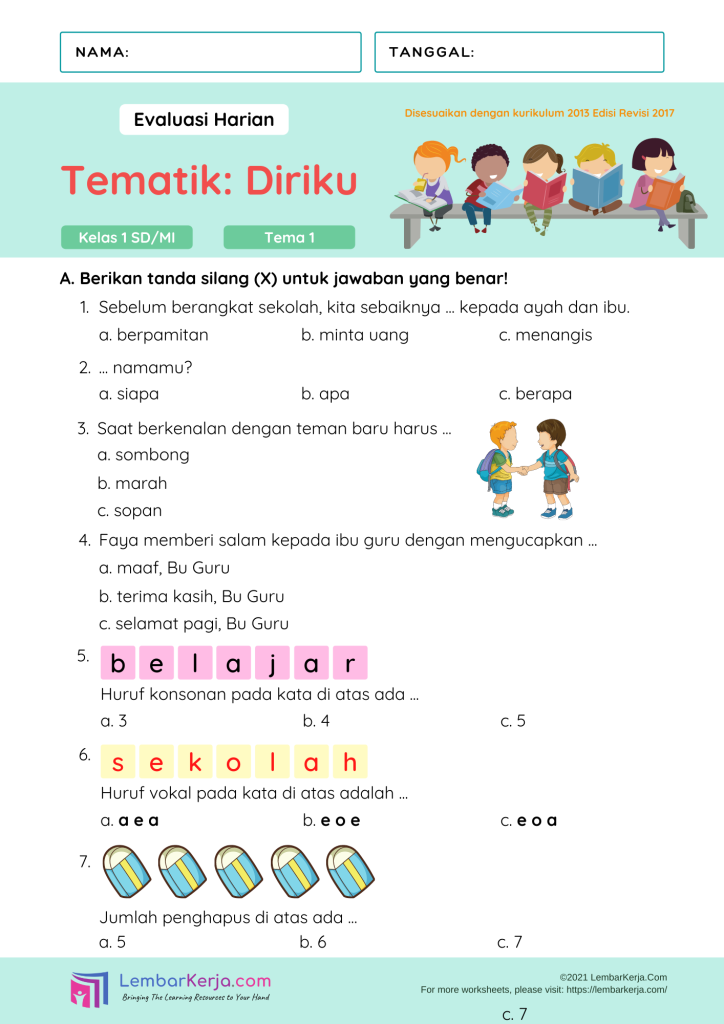 7 Rahasia Nilai Sempurna dengan Bank Soal Tematik Kelas 4 Tema 1 yang Wajib Dicoba Siswa 7 Rahasia Nilai Sempurna dengan Bank Soal Tematik Kelas 4 Tema 1 yang Wajib Dicoba Siswa