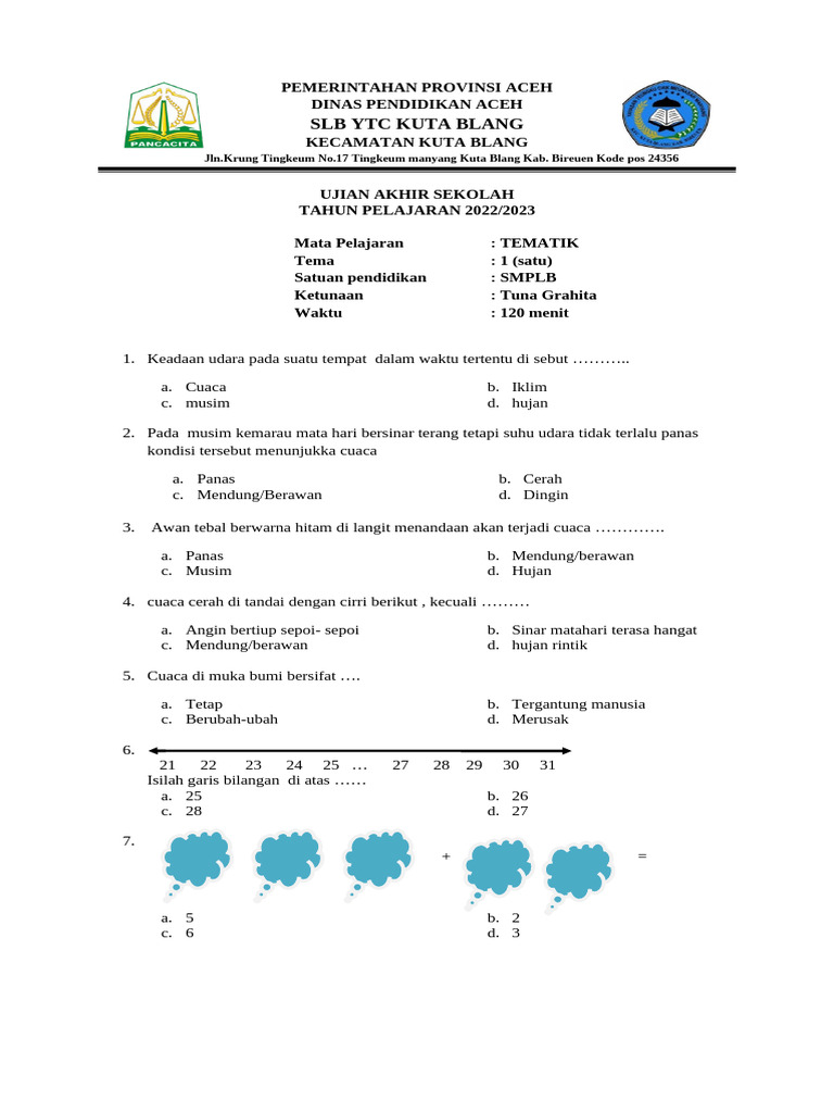 Soal Tema 6 Kelas 7 PDF Soal Tema 6 Kelas 7 PDF