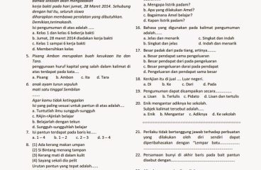 40 Soal Pilihan Ganda Bahasa Indonesia Kelas 4 SD