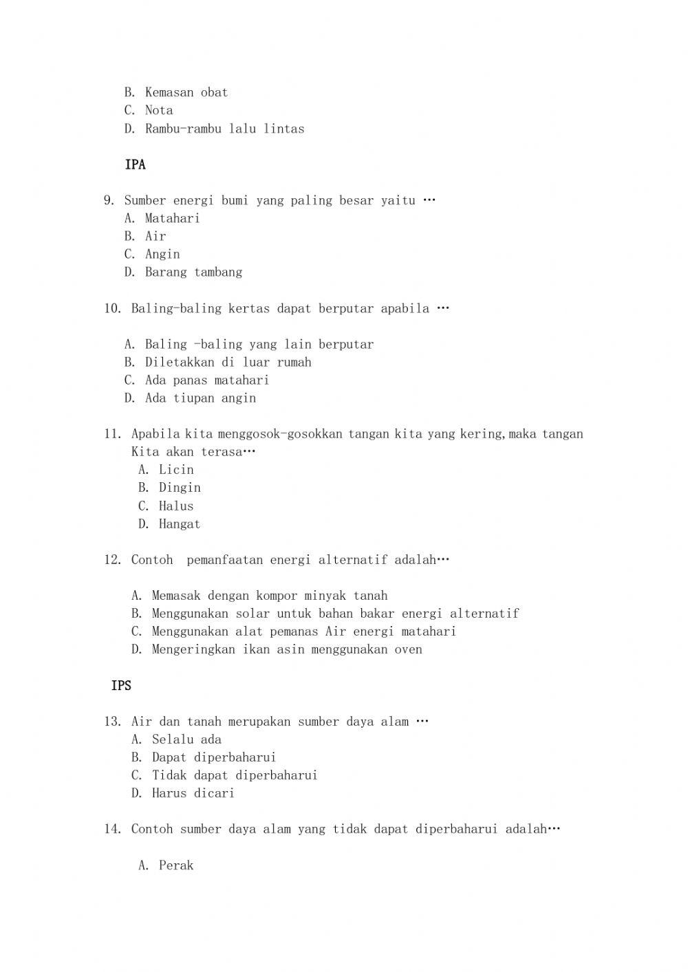 Soal PTS kelas Free Interactive Worksheets 402661 Soal PTS kelas Free Interactive Worksheets 402661