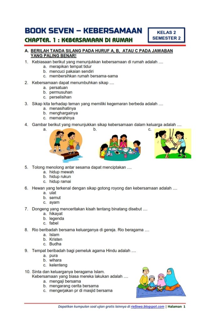 bank soal tematik kelas 4 tema 2