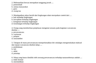 Soal Ulangan Tematik Kelas 4 Tema 3 Subtema 2 PDF